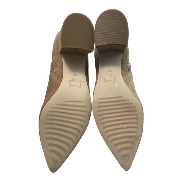 Marc Fisher LTD | Jacinte Dark Natural Suede Leather Pointed-Toe Ankle Booties 5 - Picture 3 of 5